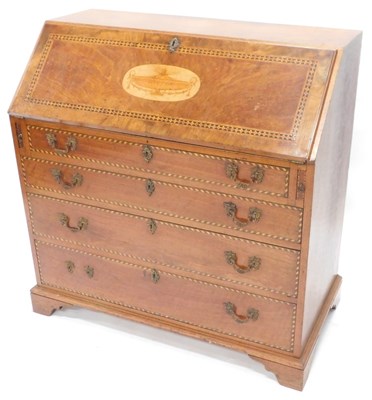 Lot 1522 - A George III mahogany parquetry and marquetry...