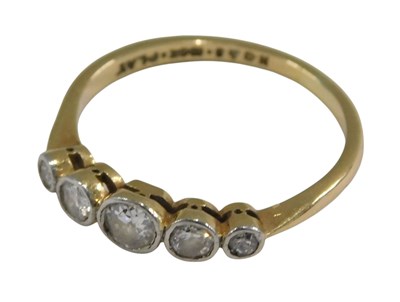 Lot 1049 - A Victorian diamond five stone ring, set with...
