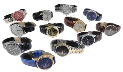 Lot 1056 - Twelve replica gentlemans dress wristwatches...