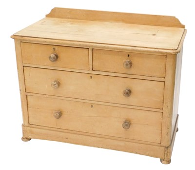 Lot 1532 - A Victorian pine chest of drawers, the top...
