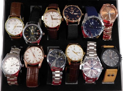 Lot 1058 - Twelve replica gentlemans dress wristwatches,...