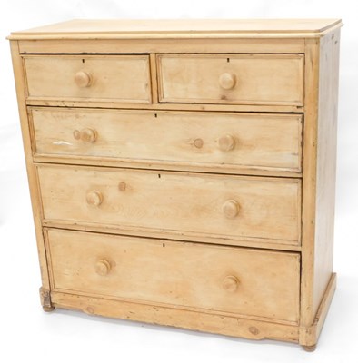 Lot 1533 - A Victorian pine chest of drawers, the top...