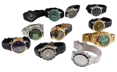 Lot 1062 - Eleven replica gentlemans dress wristwatches...