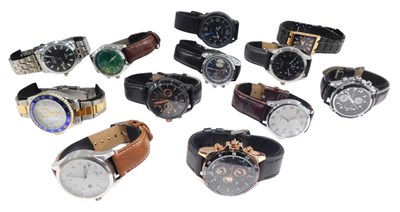 Lot 1064 - Twelve replica gentlemans dress wristwatches...