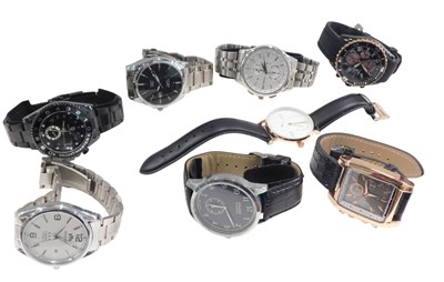 Lot 1066 - Eight replica gentlemans dress wristwatches...