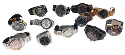 Lot 1071 - Twelve replica gentlemans dress wristwatches...