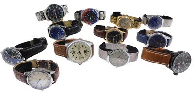 Lot 1073 - Twelve replica gentlemans dress wristwatches...