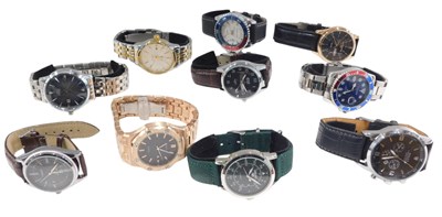 Lot 1075 - Ten replica gentlemans dress wristwatches,...