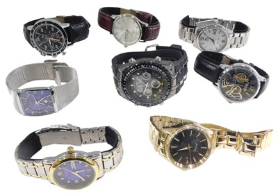 Lot 1076 - Nine replica gentlemans dress wristwatches and...