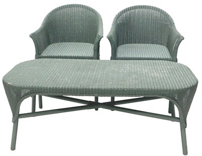 Lot 1550 - A Lloyd Loom coffee table, on cylindrical legs,...