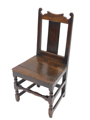 Lot 1556 - A late 17thC oak side chair, with a plain...