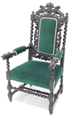 Lot 1574 - A late Victorian ebonised oak open...