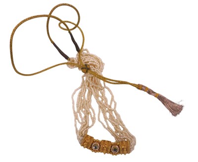 Lot 462 - An Eastern yellow metal and seed pearl...