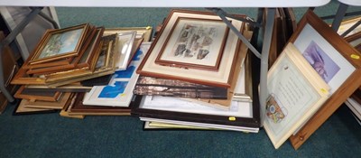 Lot 3164 - Various pictures, prints, etc., wall mirrors,...