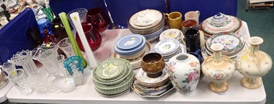 Lot 3176 - Various clear and coloured glassware, together...