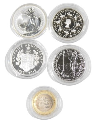 Lot 560 - A Britannia one ounce fine silver two pound...