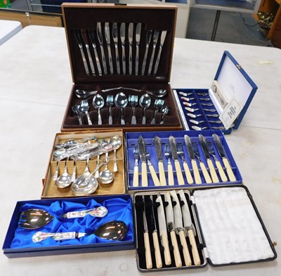Lot 2025 - A quantity of plated flat ware, to include two...