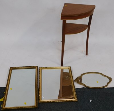 Lot 2058 - Three gilt framed mirrors, two rectangular,...