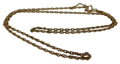 Lot 58 - A fancy link neck chain, on a bolt ring clasp,...