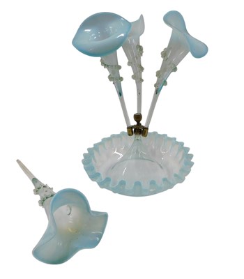 Lot 1457 - A Victorian pale blue and clear glass four...