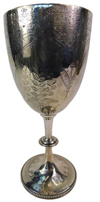 Lot 254 - A Victorian silver goblet, with floral and...