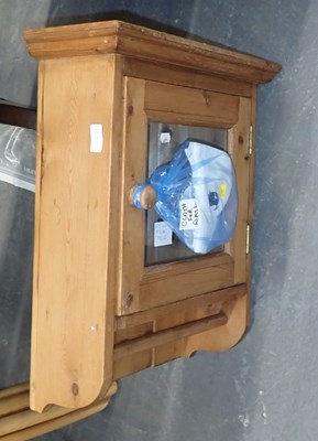 Lot 2530A - A pine hanging cabinet, with glazed door, 53cm...