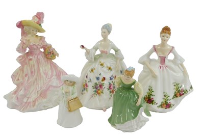 Lot 444 - Five Royal Doulton porcelain figures, modelled...
