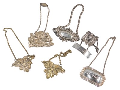 Lot 426 - A collection of silver decanter...