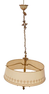 Lot 452 - A 20thC brass six branch chandelier, each...
