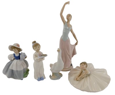 Lot 471 - Five Nao porcelain figures, modelled as...