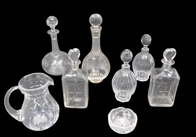 Lot 580 - A quantity of cut glass, to include two square...