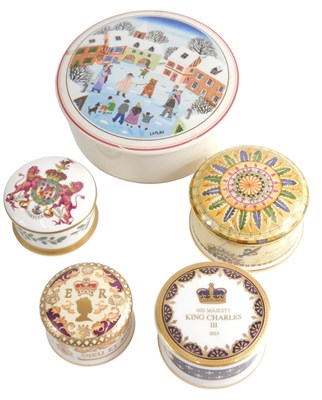 Lot 581 - A collection of porcelain boxes, to include...