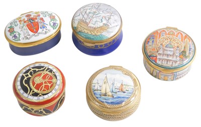 Lot 583 - A collection of Staffordshire enamel boxes, to...
