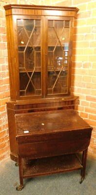 Lot 1055 - A mahogany veneered astragal glazed corner...
