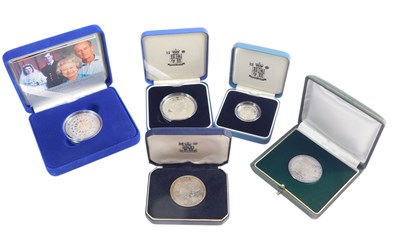 Lot 824 - Various silver and white metal coins, etc., to...