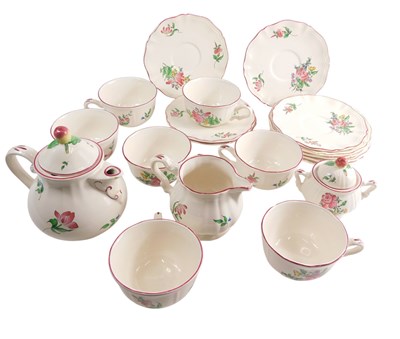 Lot 831 - A Luneville pottery part tea...