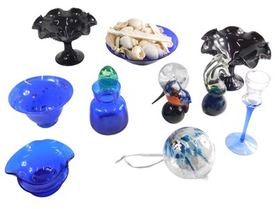 Lot 832 - A quantity of coloured glass, to include a...