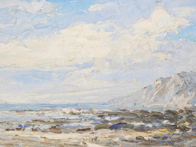 Lot 614 - P. Tainon. Coastal scene, oil on canvas,...