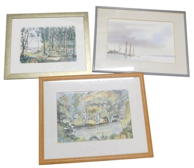Lot 621 - Ann Mackay. Forest Walk, watercolour, 22cm x...