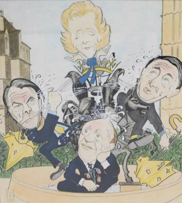 Lot 632 - Nuttall. Caricatures of Lady Thatcher.