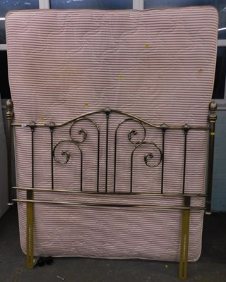 Lot 2600 - A brass double bed head, together with...