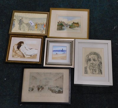 Lot 3190 - AJT (20thC School). Head Study 3, etching,...