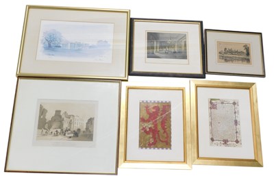 Lot 638 - A group of pictures and prints, to include...