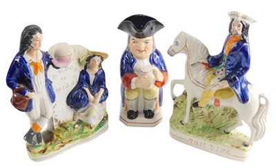 Lot 780 - Two Staffordshire flatback figures, one London...