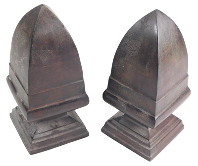 Lot 781 - A pair of bronze effect acorn shaped...