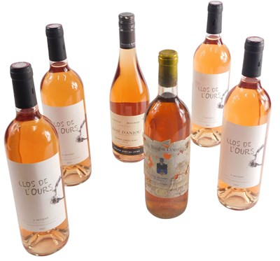 Lot 784 - Four bottles of 2021 Clous de L'orus rose, and...