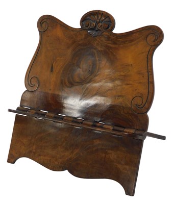 Lot 799 - A 19thC walnut music or book stand, with shell...