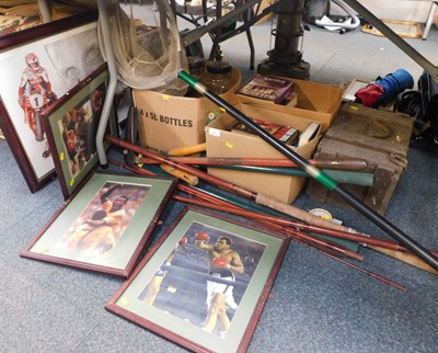 Lot 2113 - Fishing equipment, including landing nets,...