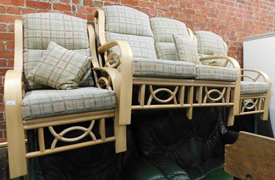 Lot 1021 - A bentwood and bamboo conservatory suite,...
