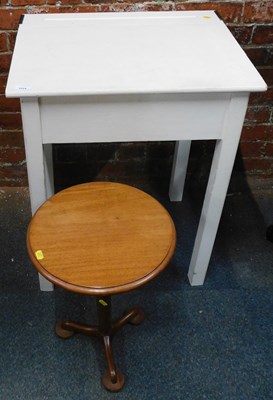 Lot 1024 - A white painted school desk, with a lift top,...